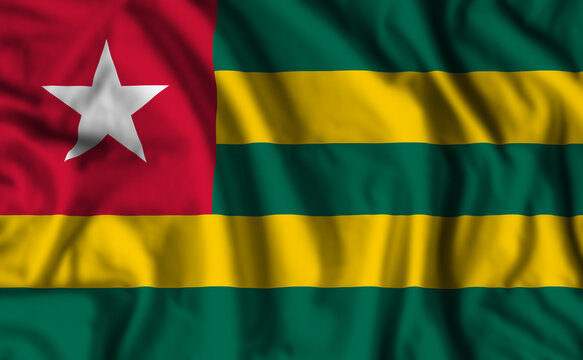 Togo flag realistic waving