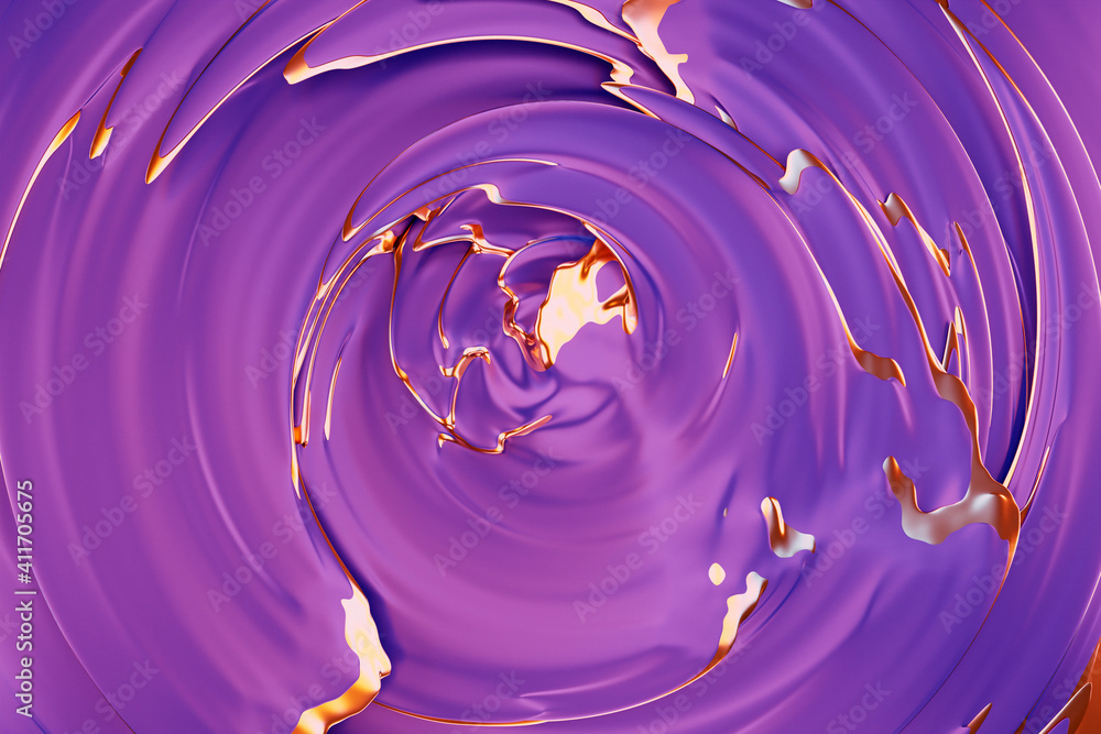 Aufkleber 3d illustration of a abstract violet background with scintillating circles and gloss. illustration b