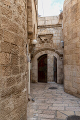 The quiet  Beit El Street in the Jewish Quarter in the old city of Jerusalem, Israel