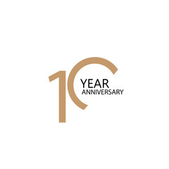 10 year anniversary celebration vector template design illustration - obrazy, fototapety, plakaty