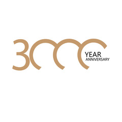3000 year anniversary celebration vector template design illustration