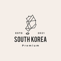 Fototapeta premium south korea tech hipster vintage logo vector icon illustration