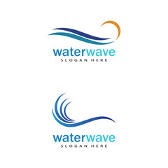 Water wave icon vector illustration design logo
