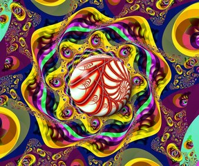 Computer generated abstract colorful fractal artwork