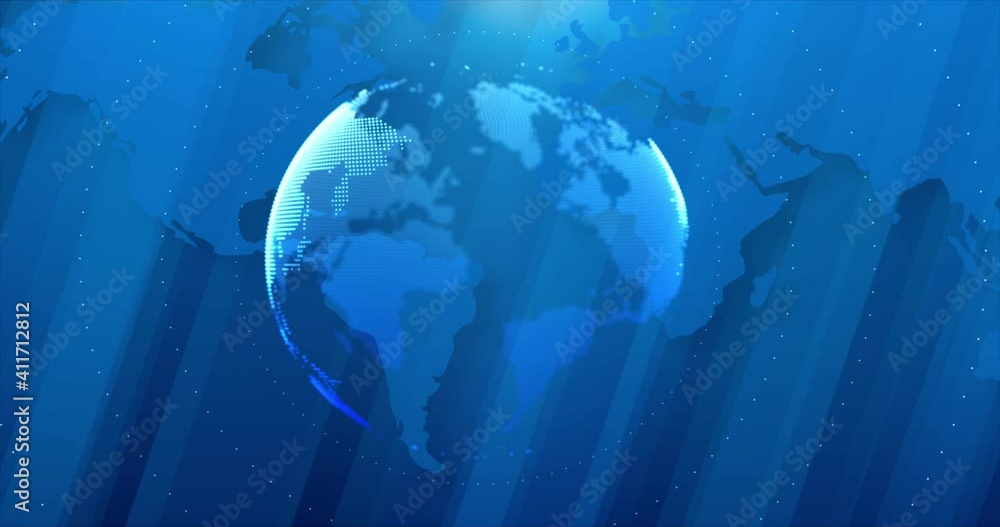 Poster abstract background global world map for communication concept, the earth rotating with on the map a