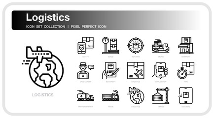 Logistics icon set