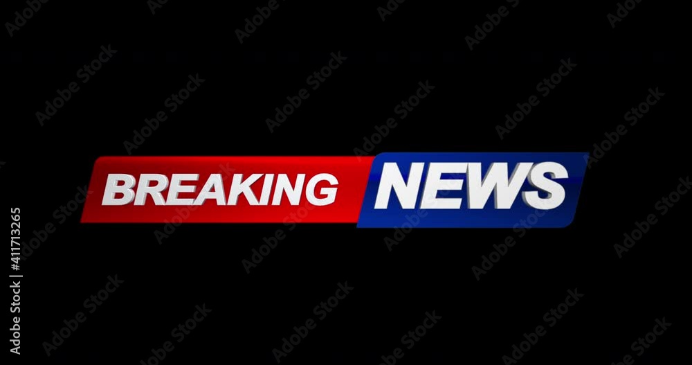 Poster breaking news template intro for tv broadcast news show program with 3d breaking news text and badge