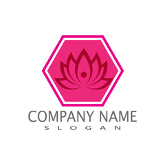 Beauty Vector lotus flowers design logo Template icon