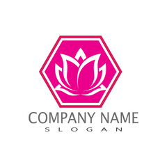 Beauty Vector lotus flowers design logo Template icon
