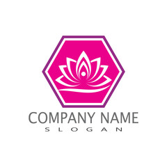 Beauty Vector lotus flowers design logo Template icon