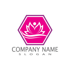 Beauty Vector lotus flowers design logo Template icon