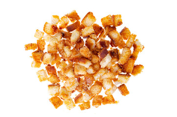 tasty Homemade white bread croutons. Studio Photo