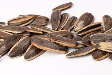 Sunflower seed on white background