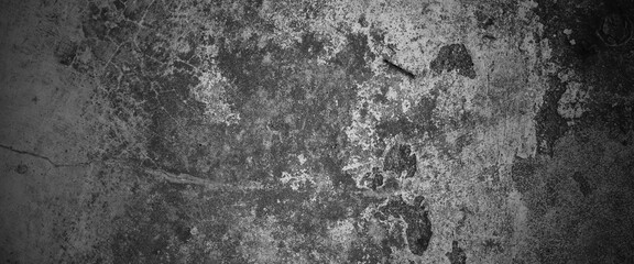 Horizontal dark old cement wall for the background