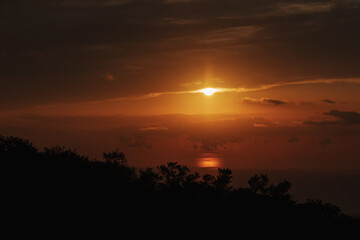 Naklejka premium 鳥海山からの夕景