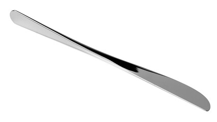 Silver dining knife isolated on white background