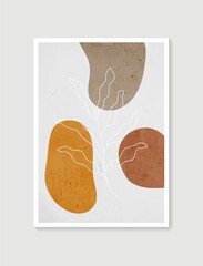 Contemporary art posters in pastel colors. Botanical wall art vector. Minimal and natural wall art. Abstract Plant Art design for print, wallpaper, cover. Modern vector illustration.