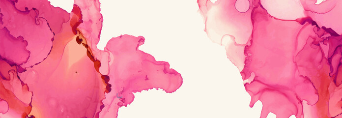 Alcohol ink vector texture banner. Fluid ink abstract background.