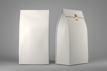 food bag pack isolated. Coffee bag package mockup. Coffee package