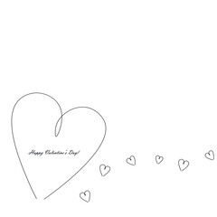 Valentines day card with hearts, vector illustration