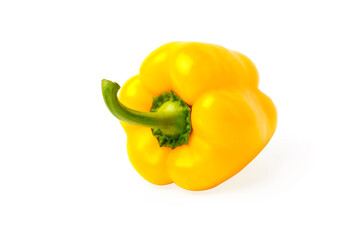 Isolated bell pepper. One yellow bell pepper isolated on white