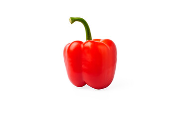 Fresh red bell pepper isolated on white .