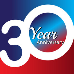 30 Year Anniversary Logo Vector Template Design Illustration