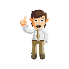 Business man Pointing Up cartoon character Illustration design creation Isolated