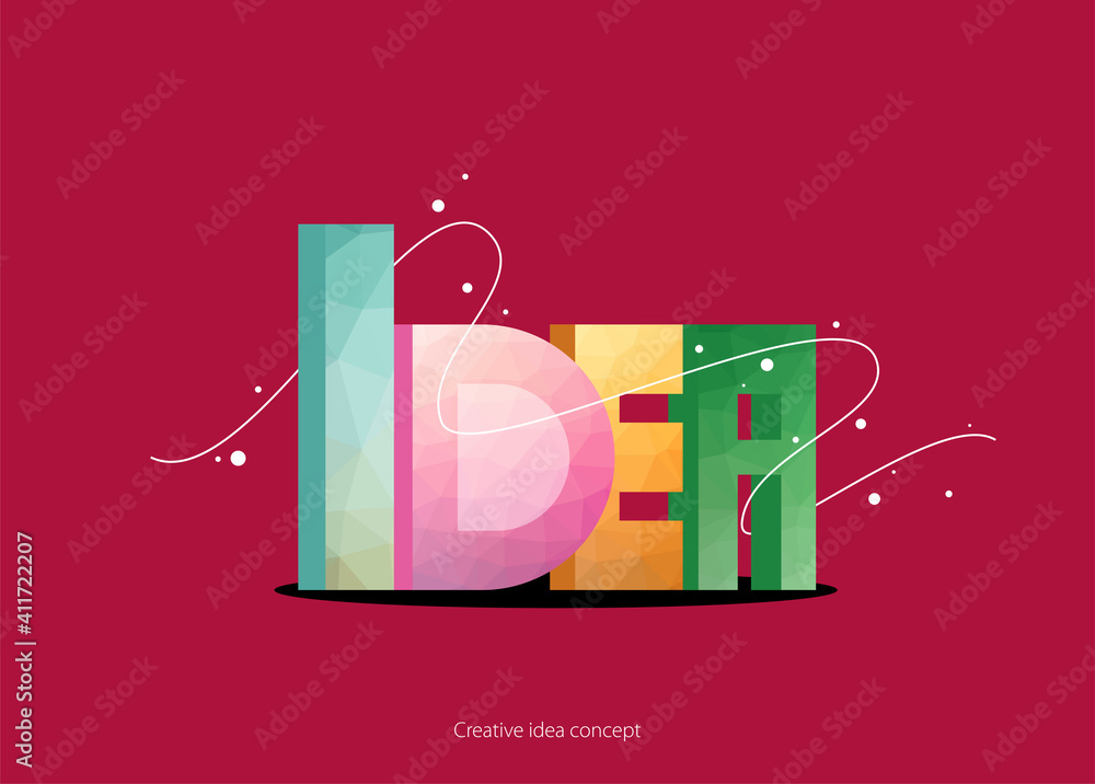 Poster idea text . creative idea concept.vector illustration template design