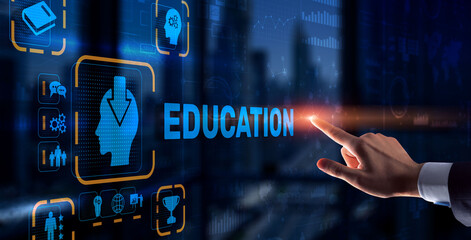 E learning Education Internet Webinar Online courses concept.