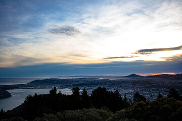 Dunedin at sunset, from the Signal Hill lookout