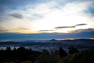 Dunedin at sunset, from the Signal Hill lookout