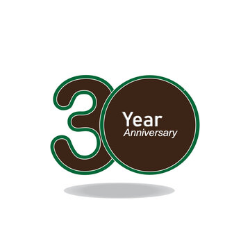 30 Year Anniversary Logo Vector Template Design Illustration