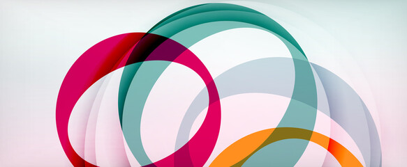 Obraz premium Ring geometric shapes, o letter repetition wallpaper. Abstract background for business or technology presentations, internet posters or web brochure covers