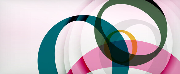 Ring geometric shapes, o letter repetition wallpaper. Abstract background for business or technology presentations, internet posters or web brochure covers