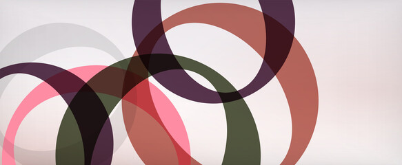 Ring geometric shapes, o letter repetition wallpaper. Abstract background for business or technology presentations, internet posters or web brochure covers