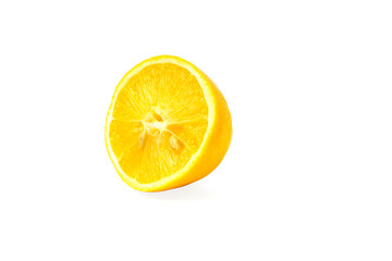 Lemon. Isolated slice of lemon on white
