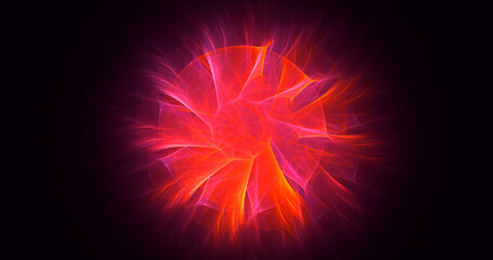 3D rendering abstract multicolor fractal light background