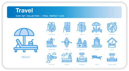 Travel icon set
