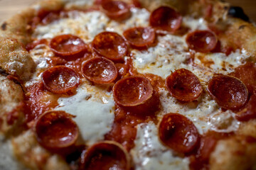pepperoni pizza fresh from the oven