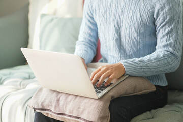 asian young student man entrepreneur working with computer studying learning online at home....