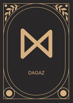Dagaz runa. Transformations. Vector illustration.