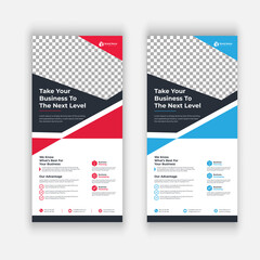 WebRack card or Dl flyer template Vector. DL Corporate business template for flyer. Layout with modern elements and abstract background. Creative flyer concep
