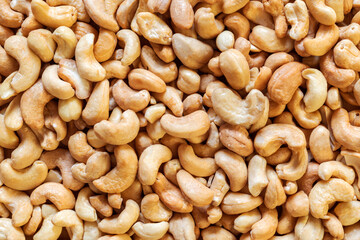 Cashew nuts background. Healthy snack concept. Organic cashew.