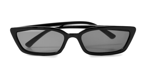 Stylish sunglasses on white background