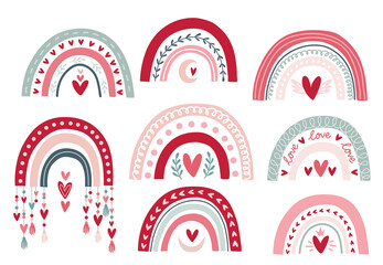 Card Valentine's day in boho style. Bohemian romantic concept © VirinaDesign