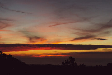 Colorful Striking Red and Orange Sunset