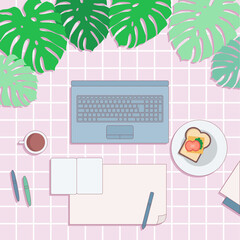 desktop image on a pink background fully editable file