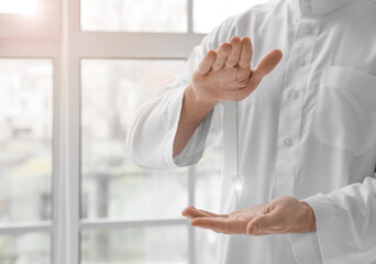 Reiki master working with energy