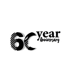 60 Year Anniversary Logo Vector Template Design Illustration black